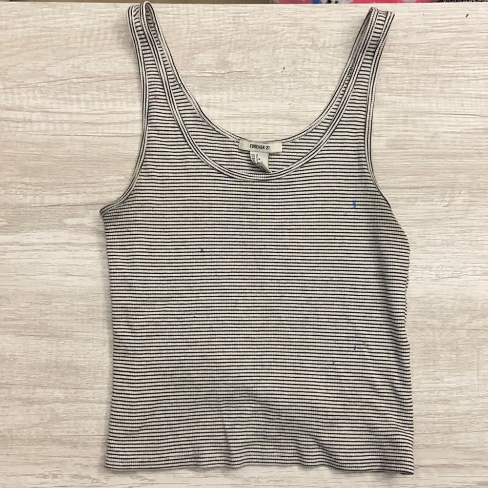 black and white striped tank top